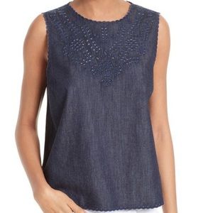 NWOT Rag & Bone Chambray Eyelet Tank Top